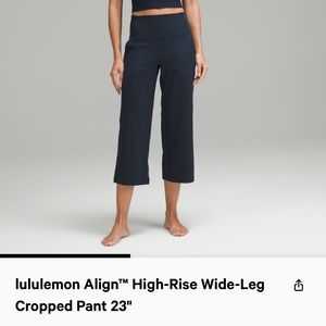 lululemon Align High-Rise Wide-Leg
Cropped Pant 23" size 14 in true navy